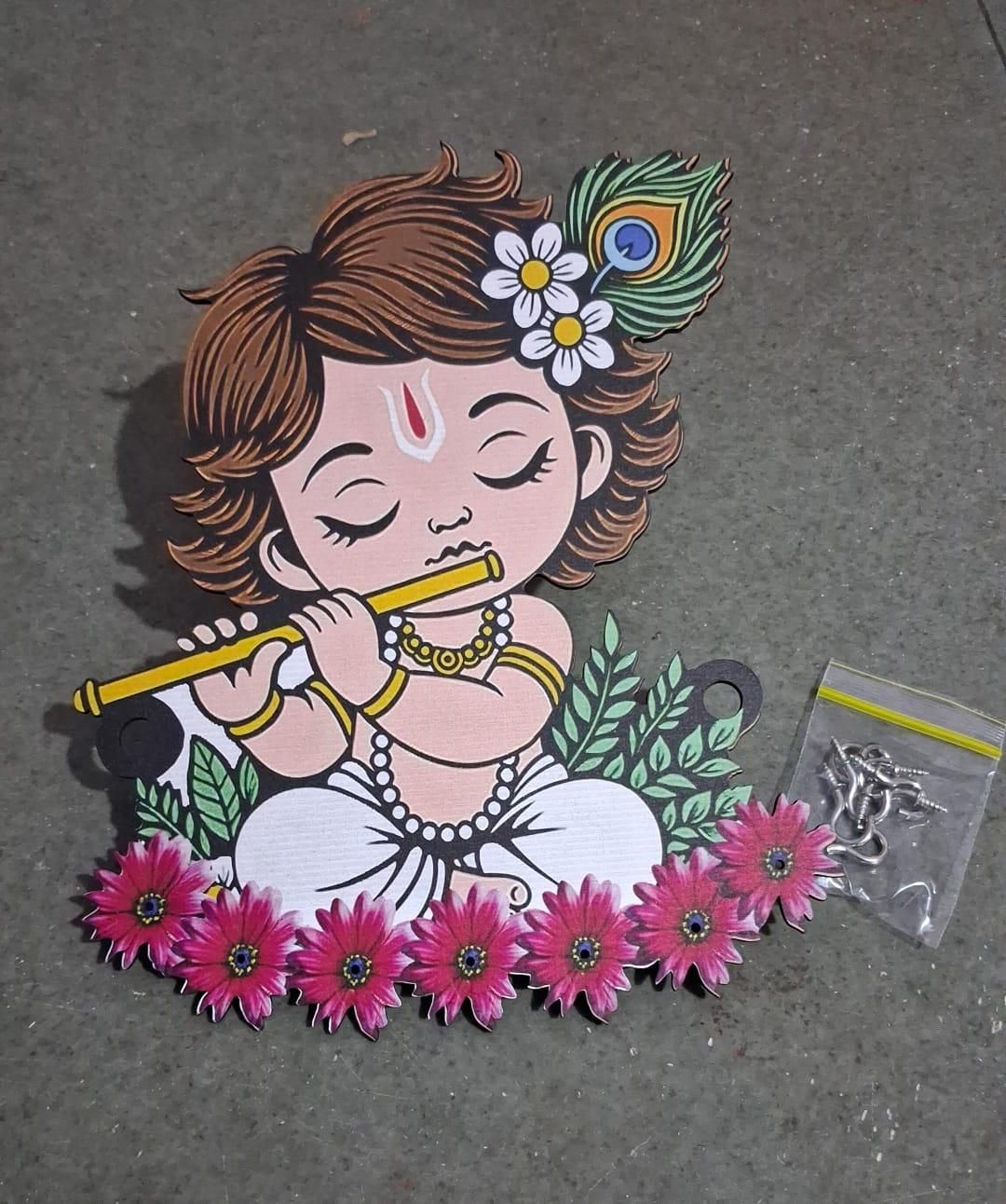 Krishna Wooden Keys Hanger - AllWorld Finds